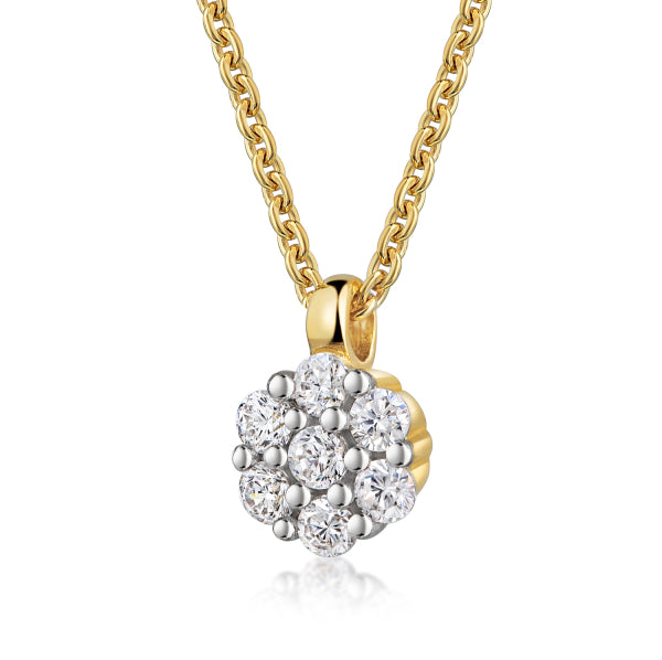 Collier aus 925er Silber mit Zirkonia – vergoldet & teilrhodiniert