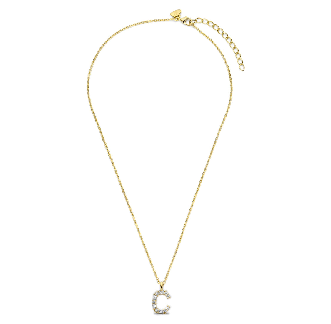 Buchstabencollier mit Zirkonia – 925er Silber vergoldet – Individualisierbar