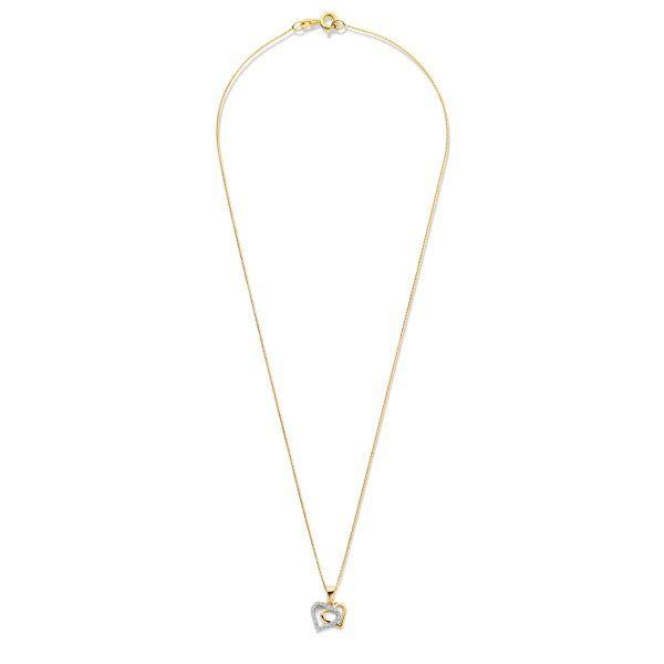 Collier mit Herzanhänger und 20 Zirkonia aus 925er Silber, vergoldet – Elegant & Funkelnd