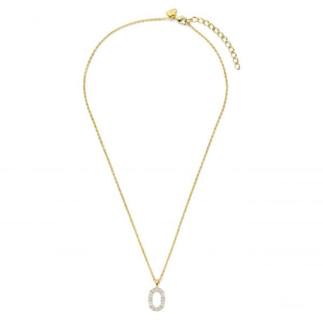 Buchstabencollier mit Zirkonia – 925er Silber vergoldet – Individualisierbar