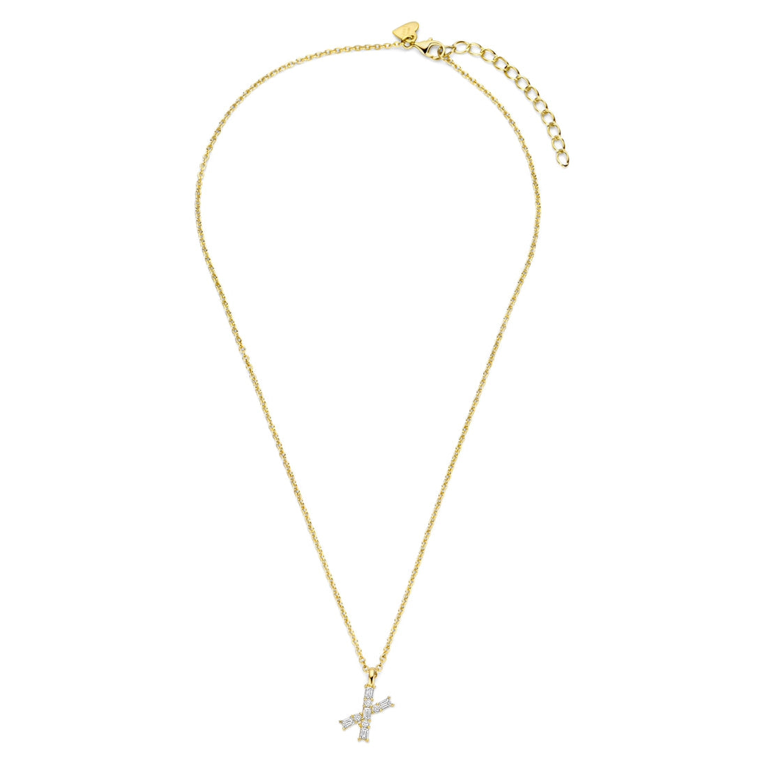 Buchstabencollier mit Zirkonia – 925er Silber vergoldet – Individualisierbar