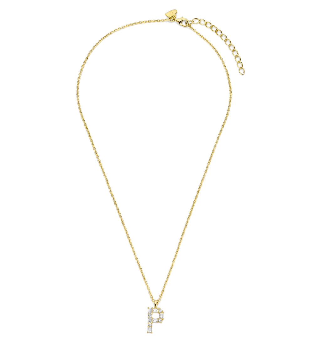 Buchstabencollier mit Zirkonia – 925er Silber vergoldet – Individualisierbar