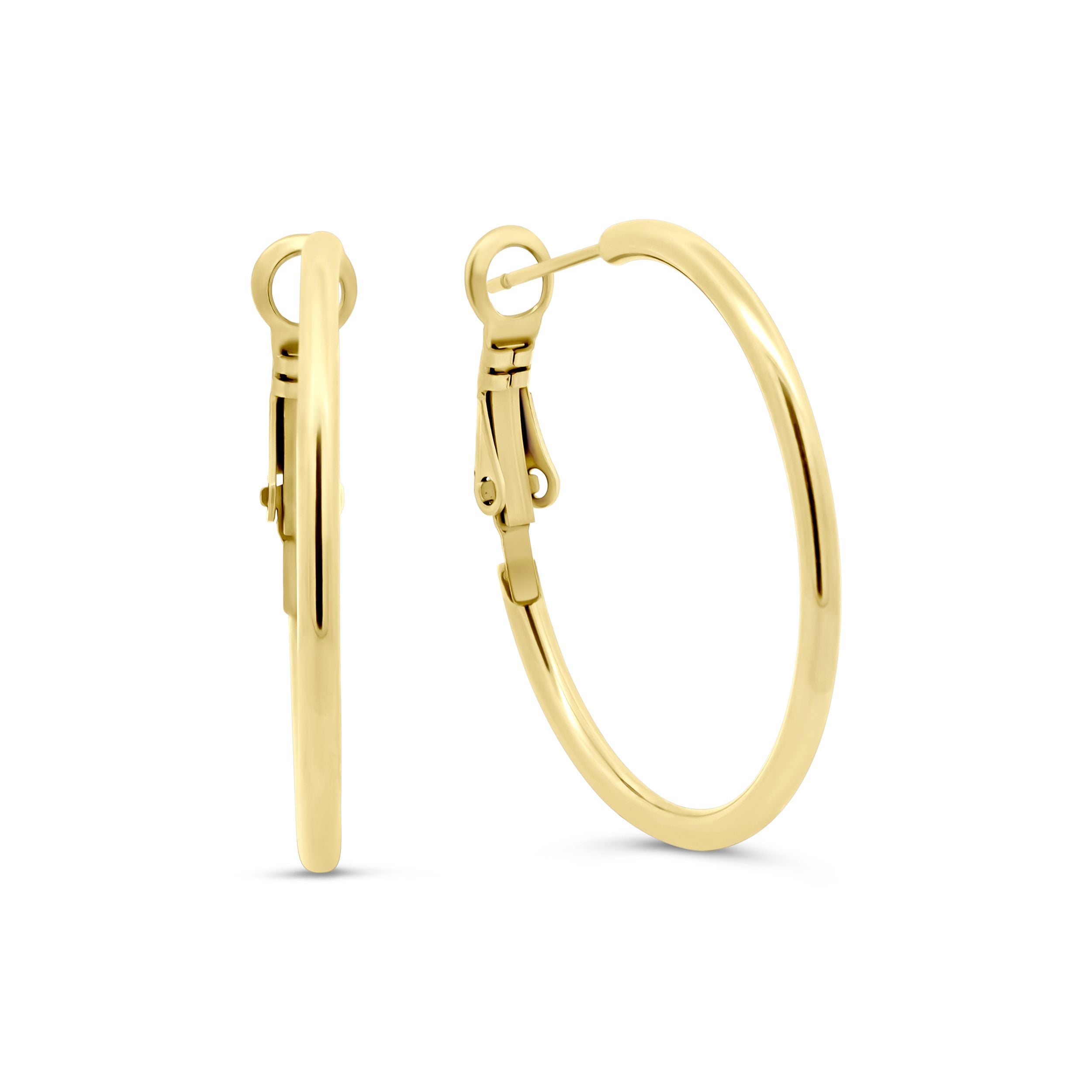 Everyday Steel - 30 mm Goldfarbene Edelstahl Ohrringe