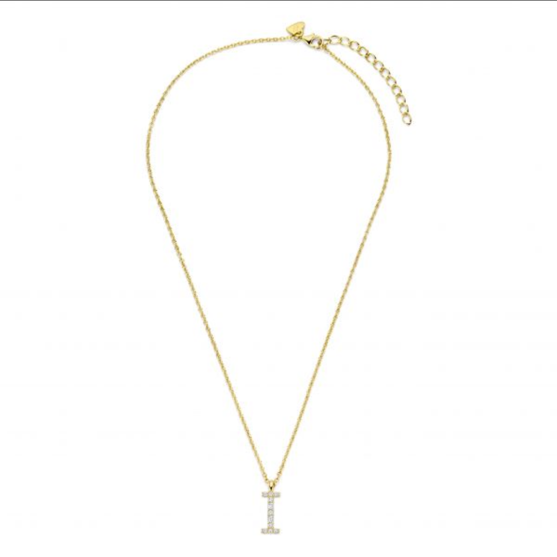 Buchstabencollier mit Zirkonia – 925er Silber vergoldet – Individualisierbar