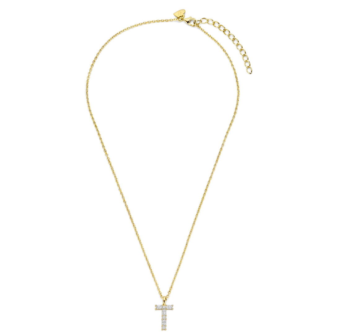 Buchstabencollier mit Zirkonia – 925er Silber vergoldet – Individualisierbar