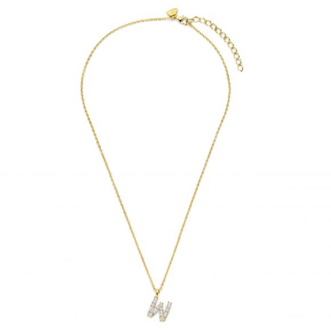 Buchstabencollier mit Zirkonia – 925er Silber vergoldet – Individualisierbar