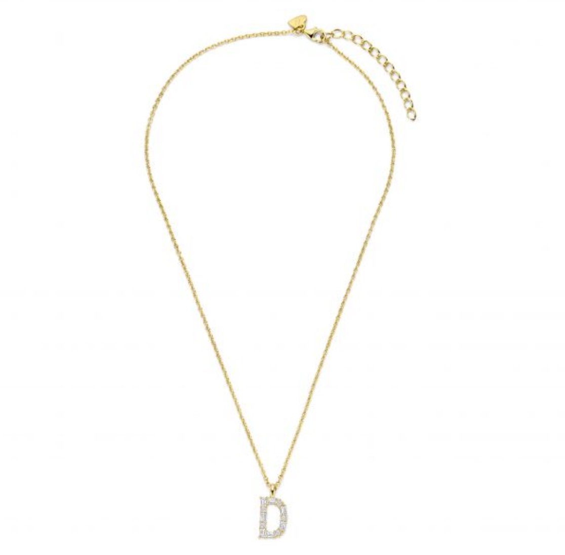 Buchstabencollier mit Zirkonia – 925er Silber vergoldet – Individualisierbar