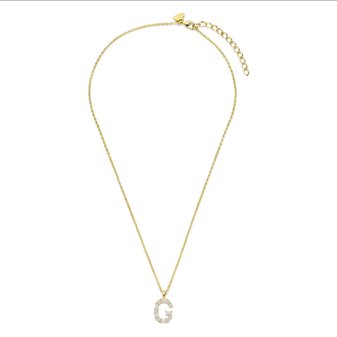 Buchstabencollier mit Zirkonia – 925er Silber vergoldet – Individualisierbar