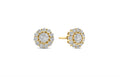 Silberne Ohrstecker mit Zirkonia – 8 mm – Goldplattiert – Silber 925