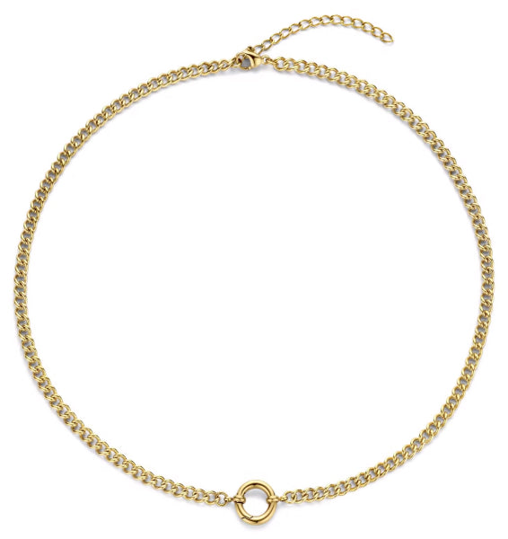 Panzerhalskette aus Edelstahl – 14 kt IPG-Vergoldung, modern & robust