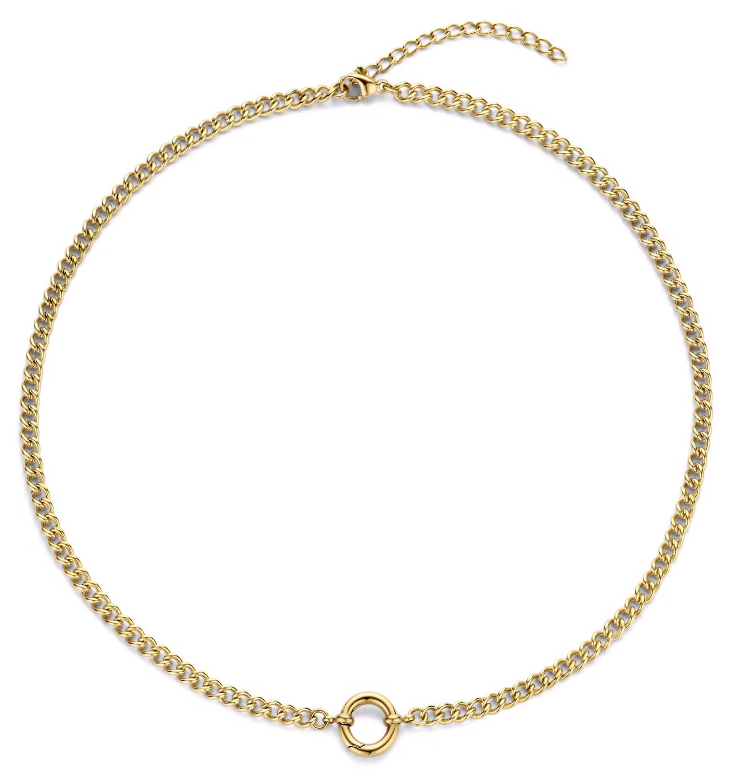 Panzerhalskette aus Edelstahl – 14 kt IPG-Vergoldung, modern & robust