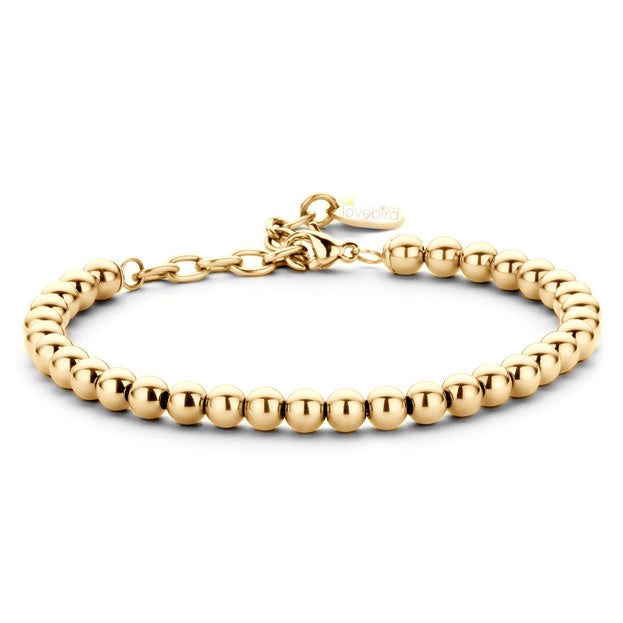 Kugelarmband aus Edelstahl – 14 kt IPG-Vergoldung, zeitlos & elegant