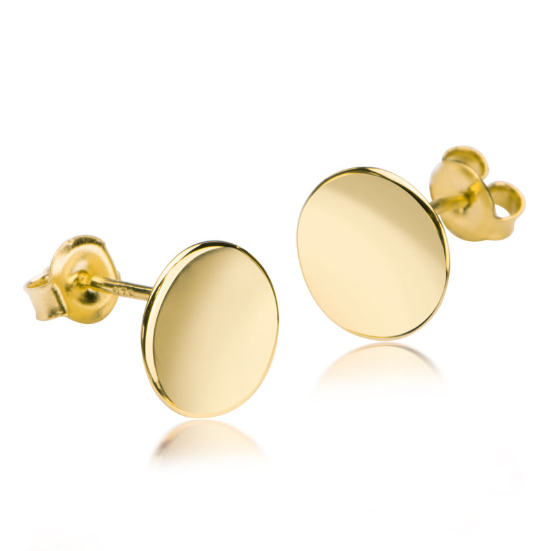 Ohrstecker aus 925er Silber – vergoldet, Platte hochglanz