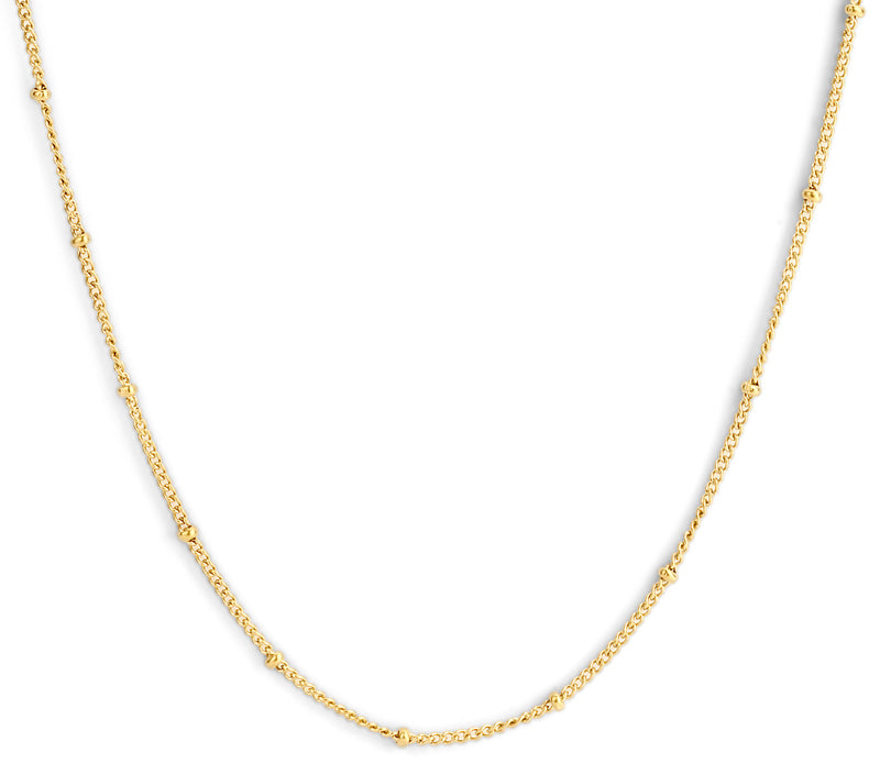 Elegante Edelstahlkette mit Kugeln – 14 kt. IPG-Vergoldung