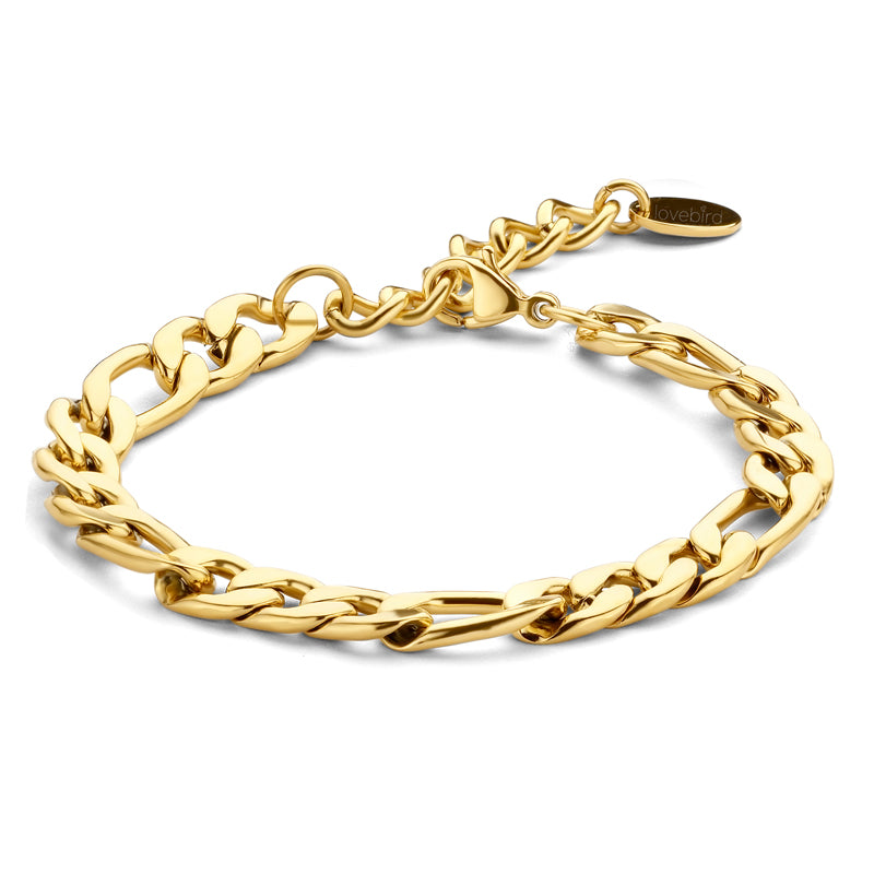 Elegantes Figaro-Armband aus Edelstahl – 14 kt. IPG-Vergoldung