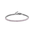 Silbernes Tennisarmband mit Zirkonia – Rosa – 16,5+3 cm – Rhodium – Silber 925