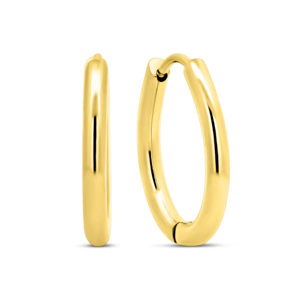 Klappcreolen aus Edelstahl – 14 kt IPG-Vergoldung, elegant & zeitlos